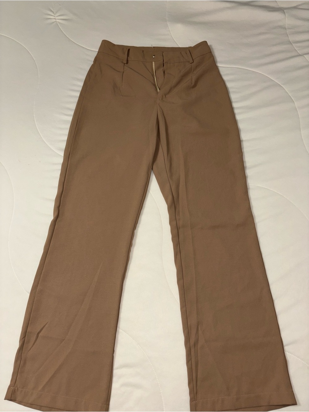 SHEIN Camel Straight-Leg Trousers
